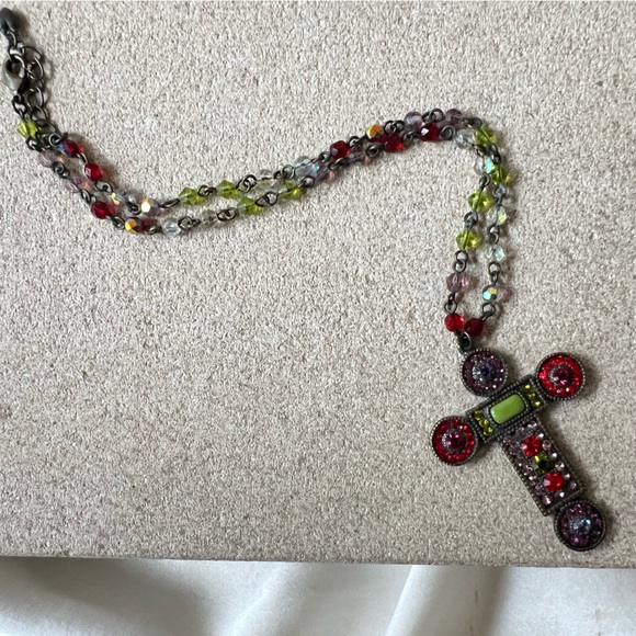 🔥🔥🔥 SALE🔥🔥 Styled like Ayala Bar-Lovely Cross Necklace with Faux Gemstones - Picture 7 of 11